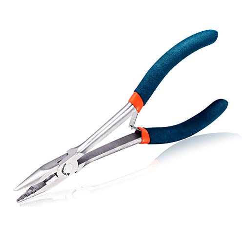 SPEEDWOX Long Nose Pliers Long Reach 6 Inch Mini Wire Cutter Side Cutting Fine Pliers for Hard to Reach Confined Areas Serrated Jaws High Leverage Reduce Efforts Jewelry Making Tools - style: Long Nose Pliers