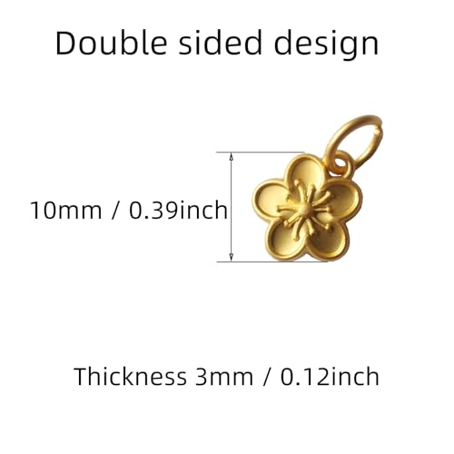 Xeahung 20 Pcs Double Sided Flower Charms Bulk for Jewelry Making Gold Flower Pendant for Bracelet Necklace Earrings Keychain DIY Crafts Crafting Christmas Birthday Gifts - color: Gold