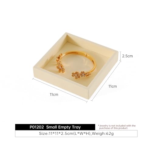 Dark Blue Jewelry Display Tray Ring Necklace Earring Bangle Organizer Multifunctional Storage Case for Jewelry Showcase (Small Empty Tray(beige)) - color: 17-Bangle Tray