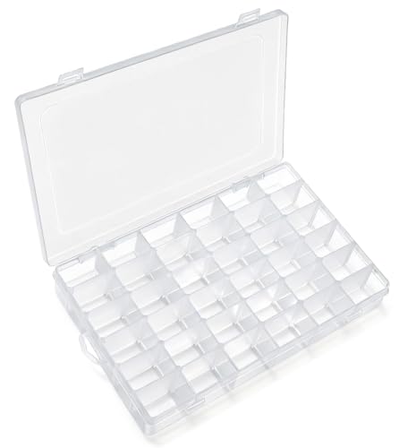 IOOLEEM 36 Grids Plastic Bead Organizer Box, Adjustable Dividers, Sewing storage, Organizer Container Storage Box, Dividers for bead arts and crafts. - color: Clear, size: 36 Grids Adjustable (1 pack)