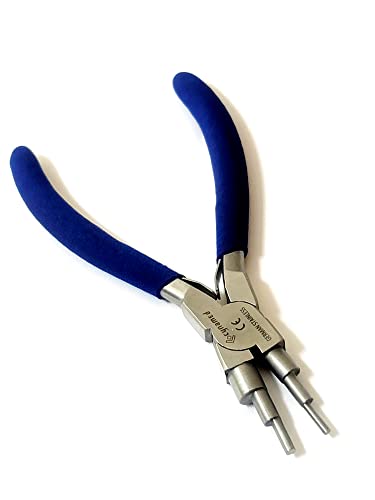 German Heavy Duty Bail Making Pliers,6 IN 1 Wire Looping Forming Pliers, BIG SIZE LOOPING PLIERS 13,16 & 20MM,SMALL LOOPING PLIER, 5, 7,10MM Anti Slip comfort grip handle - style: 6 In 1 Bail Making Plier