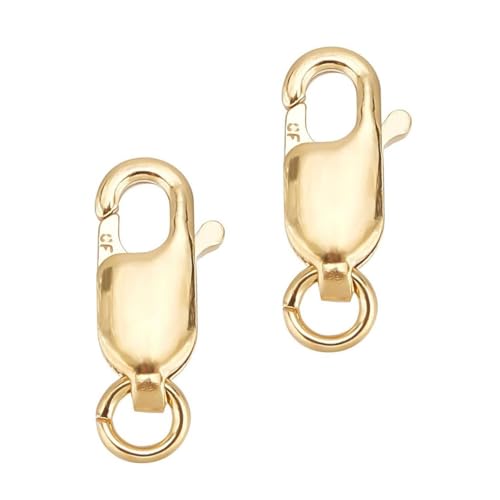 5pcs Adabele Real 1/20 14K Gold Filled 12mm Italian Rectangle Lobster Trigger Clasps Open Jump Ring Non Tarnish for DIY Craft Jewelry Making JK3-B2 - color: 14K Gold Filled, size: 12mm (0.47") - 5pcs