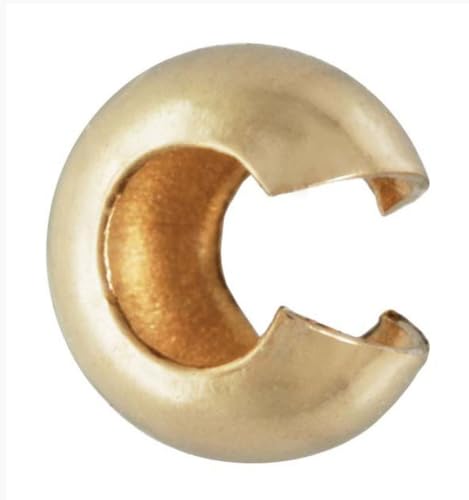 400pcs Crimp Bead Knot Cover End Caps 3mm (0.12 Inch) Small Crimp Cover 18K Yellow Gold Plated Copper Brass for DIY Craft Jewelry Making CF8-3 - color: Gold, size: 3mm (0.12 inch) - 400pcs