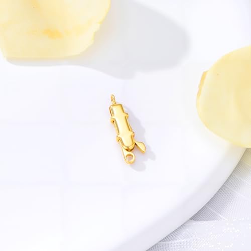 14K Yellow Gold Jewelry Clasp Necklace Extender Clasp Bracelet Extension Connector for DIY Necklace Bracelet Anklet Jewelry Making, 14K Gold Clasp for DIY Jewelry Making (Style 9) - style: Style 9