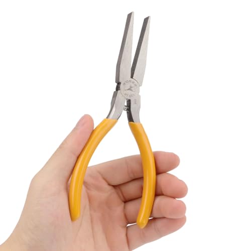 Flat Nose Pliers Smooth for Jewelry Making Wire Wrapping Bending Yellow (6 inch) - size: 6 Inch