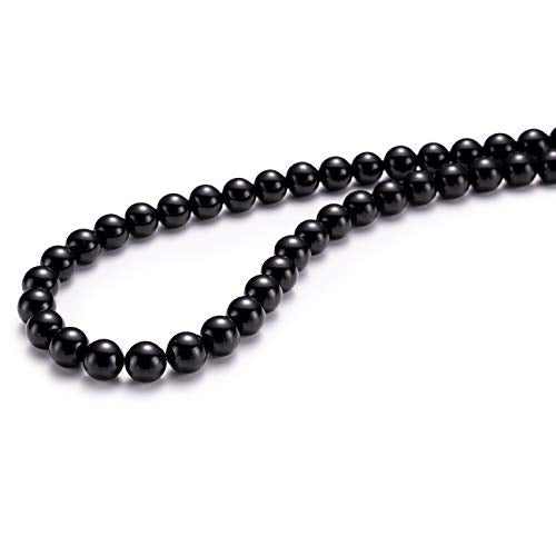 BEADIA Natural Black Onyx Stone Round Loose Semi Gemstone Beads for Jewelry Making 8MM 44PCS - color: Black Onyx, size: 8mm