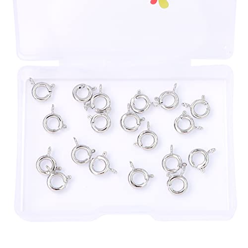 BEADIA Platinum Plated Spring Clasps Non Tarnish 7mm 20pcs for Jewelry Making Findings - color: Spring Clasps Platinum, size: 7mm
