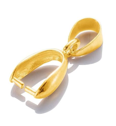 20pcs Adabele Real Yellow Gold Plated 925 Sterling Silver Hypoallergenic Pendant Clasp Pinch Bail 13mm (0.51 Inch) Clip Connector for DIY Craft Jewelry Making SS230-3 - color: Gold Plated Sterling Silver, size: 13mm - 20pcs