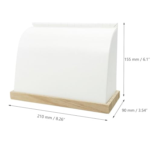 Cambered Necklace Display Stand with Leather Soft Mat Wood Jewelry Organizer Tabletop Display Holder for Necklaces, Choker Pendant (White) - color: White