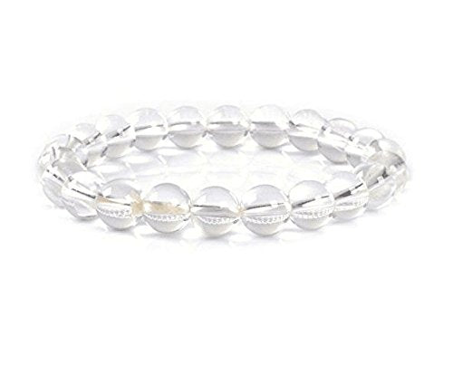AD Beads Natural Gemstone Round Beads Stretch Bracelet Healing Reiki 10mm (Clear Quartz) - color: Clear Quartz