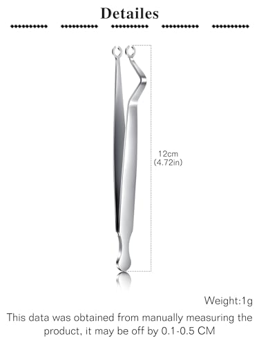 QWALIT Piercing Taper Threadless Insertion Tool - Titanium Labret Pin 16g, 18g, 20g - color: Silver