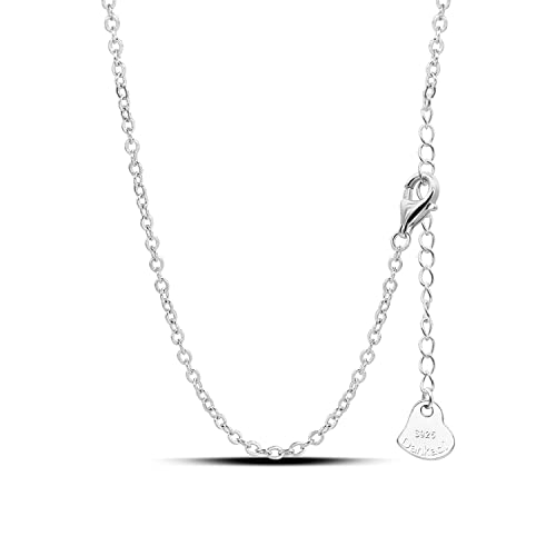 Dankadi Italian 925 Sterling Silver Necklace For Women 0.9mm Box Chain 1.3mm Rolo Chain O-Chain Lobster Claw Clasp - Pendant Chain - 16 "18" 20 "22" 24 "26" Jewelry Gift - color: O - Chain, size: 24 inches