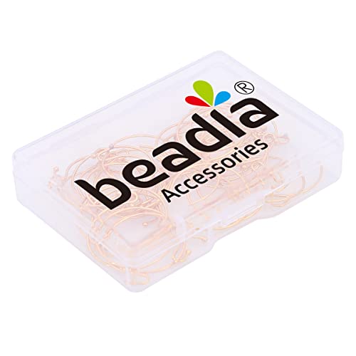 BEADIA 18K Gold Plated Earring Hooks Round 20mm 40pcs for Jewelry Making Findings - size: Round Hooks 20mm