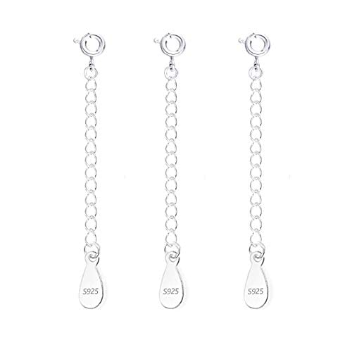 ALEXCRAFT Sterling Silver Bracelet Extender Necklace Extension Chains for Jewelry Making(2 inch) - color: B-White Gold（2 inch）