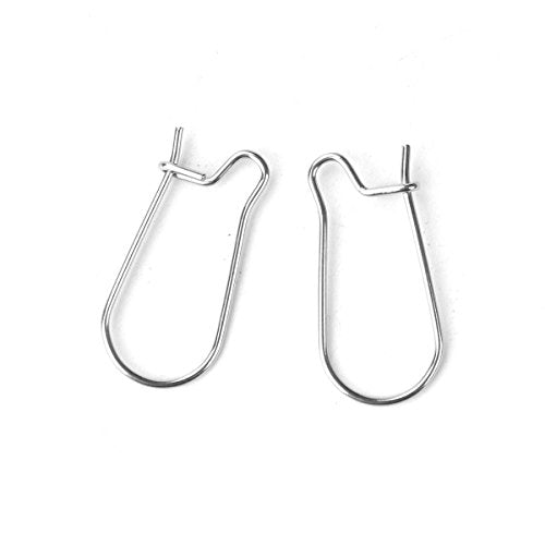 JGFinds Stainless Steel Ear Wire Hooks, 48 Pack Earring Findings, Secure Lock Kidney Wires - Teardrop Dangle 3/4 Inch - size: 3/4 Inch Long