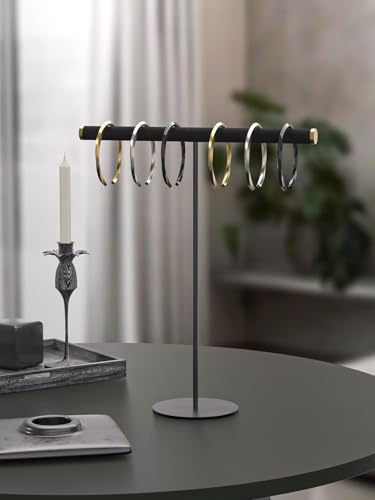 T-Bar Necklace Bracelet Organizer Stand, Velvet Jewelry Hanger Display Stand, Necklace And Bracelet Holder Rack for Men Women (Black) - color: Black