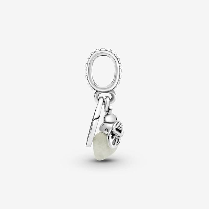 PANDORA Glow-in-the-Dark Firefly Dangle Charm - Compatible Moments Bracelets - Gift for Women - Sterling Silver with Glow-in-the-Dark Glass - with Gift Box