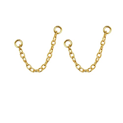 4Pcs Gold Earrings Connector Chains Set for Women, Convertible Dangle Chain for Double Piercings 50mm - color: style C