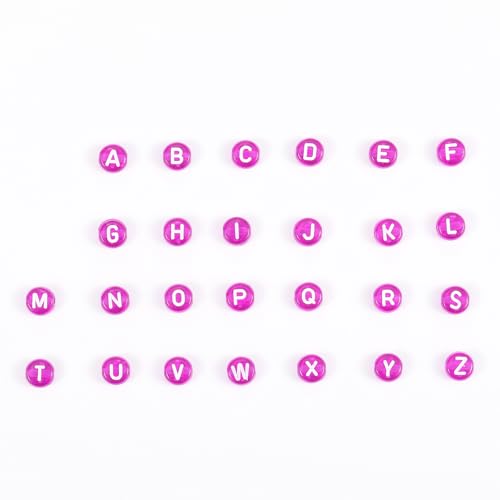 Ornaland 1480Pcs Purple Letter Beads for Jewelry Making Bulk 7x4MM Small Acrylic Round Alphabet Beads for Earrings Necklaces Bracelets DIY Supplies - color: Purple