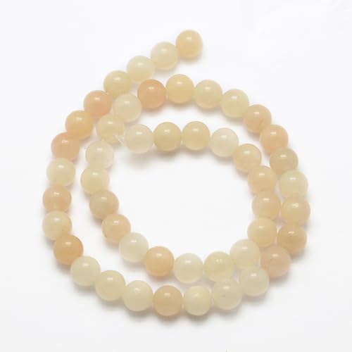 45Pcs Natural Pink Aventurine Beads 8mm Round Natural Gemstone Beads Smooth Loose Spacer Bead for DIY Craft Bracelet Necklace Earrings Jewelry Making Supplies - color: Natural Aventurine