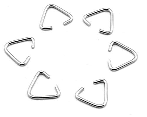 100pcs Triangle Open Rings 15x16mm Clip Pendant Accessories for Jewelry Findings Platinum
