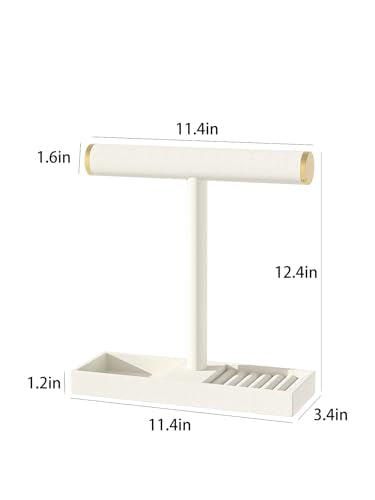 Bracelet and Necklace Holder,Velvet Jewelry Necklace Display Organizer Stand,bracelet Holder for Selling,Bracelet and Necklace Storage Tree (Style 1（Beige+ Metal lid）) - style: Style 1（Beige+ Metal lid）