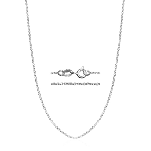 925 Sterling Silver Chain for Women - 1.1mm Thin Dainty Cable Necklace, Artfully Crafted in Thailand, Hypoallergenic & Anti-Tarnish Solid Silver for Pendants, Multiple Lengths - color: 925 Sterling Silver Tarnish Resistant, size: 14 Inches