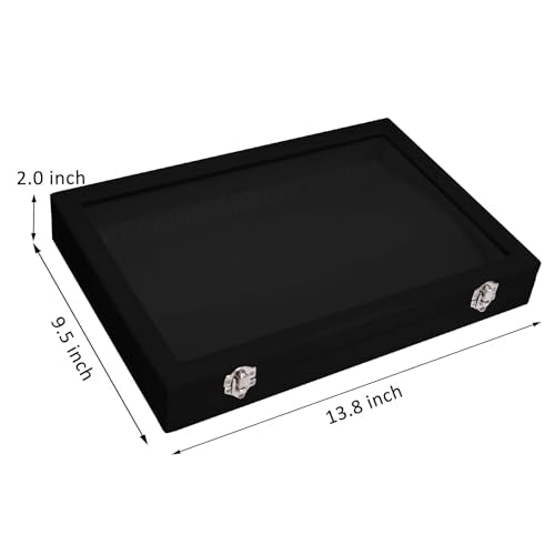 Vicoter Velvet Necklace Display Jewelry Tray 20 Hook Necklace Tray Necklace Pendant Jewelry Tray for Women and Girls - color: Black, size: 20 Hook