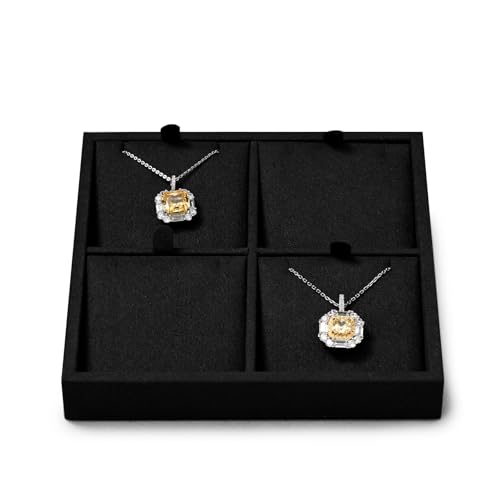 Oirlv Microfiber 4 Slots Jewelry Pendant Display Tray Vanity Modular Jewelry Tray - style: P13711
