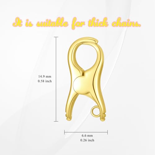 14K Yellow Gold Jewelry Clasp Necklace Extender Clasp Bracelet Extension Connector for DIY Necklace Bracelet Anklet Jewelry Making, 14K Gold Clasp for DIY Jewelry Making (Style 2) - style: Style 2