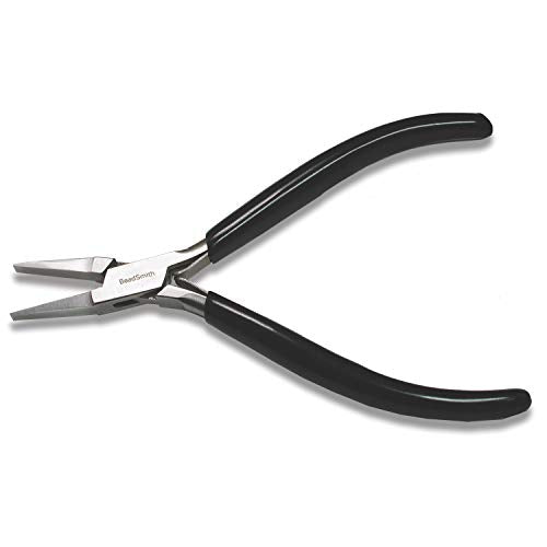 The Beadsmith Flat Nose Pliers – Extra Fine Tips – 4.5 inches (114mm) – PVC Grip Handle with Double Leaf Springs – Jewelry Making Tool for Creating Bracelets, Earrings and Necklaces - style: Flat Nose
