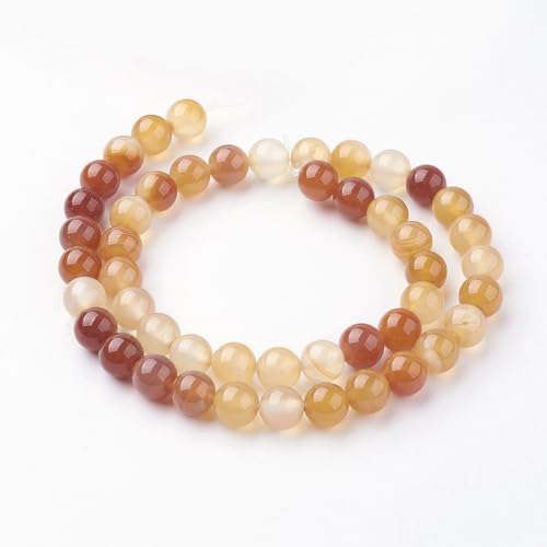 45Pcs Natural Carnelian Beads 8mm Round Natural Gemstone Beads Smooth Loose Spacer Bead for DIY Craft Bracelet Necklace Earrings Jewelry Making Supplies - color: Natural Carnelian