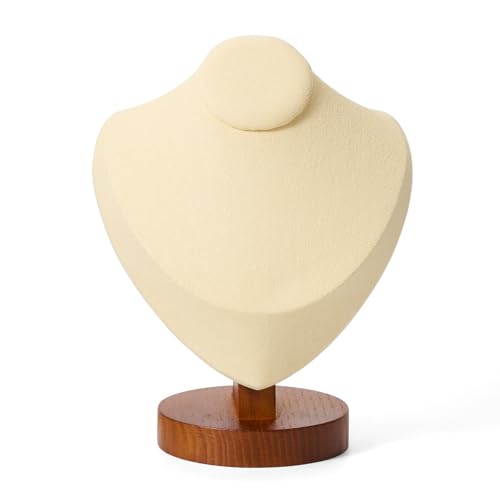Jewelry Bust Necklace Display Microfiber Jewelry Necklace Display Stand for Show Selling - color: White