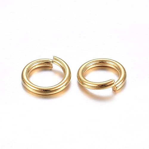 HDSupplies 50 Pieces - 304 Gold Tone Stainless Steel Jump Rings - 8mm - 15 Gauge (1.5mm Thickness) - color: Gold Tone Stainless Steel, size: 8mm / 1.5mm Thick / 15 Gauge