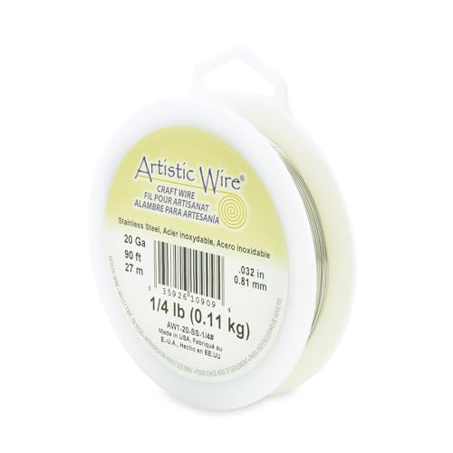 Artistic Wire, 20 Gauge Stainless Steel Craft Wire, 90 ft - size: 20 Gauge, style: Bulk