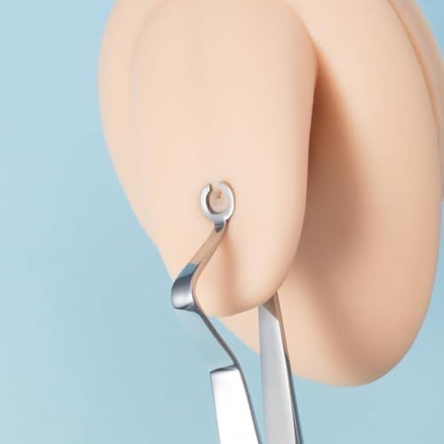 QWALIT Piercing Taper Threadless Insertion Tool - Titanium Labret Pin 16g, 18g, 20g - color: Silver