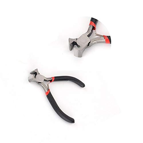 FLZOSPER Mini End Cutting Pliers，4.5-inch CR-V Multifunction Precision Wire Flush Cutting Pliers Stripper Hand Jewellery Making Tool Beading Side Cutter Clippers