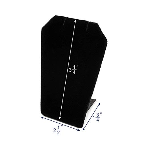 MOOCA 6 Pcs Set Black Velvet Mini Earring Stand, Jewelry Display, Necklace Chain and Pendant Display Stand, Jewelry Holder Showcase, 3 1/4 Inches Height - color: 1) Black Velvet