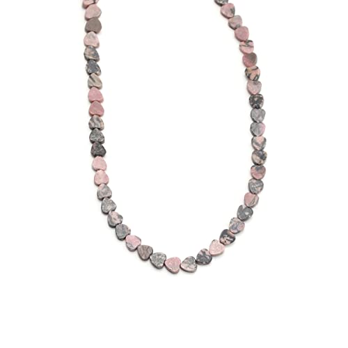 6mm Natural Rhodonite Stone Beads Heart Shape Cute Fine Gems Spacer Beads Fit Jewelry Making DIY Exquisite Necklace Bracelet Accessory - color: Rhodonite
