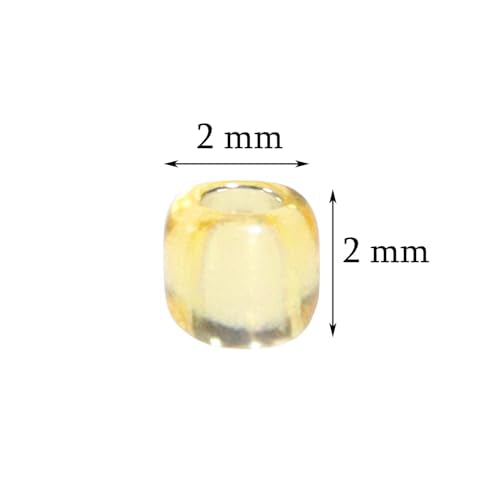 Round Glass Beads Penta Angel 2200Pcs 2mm Mini Craft Loose Spacer Pony Beads for Earring Bracelets Necklace Waist Beads Jewelry Making (Light Gold) - color: Light Gold