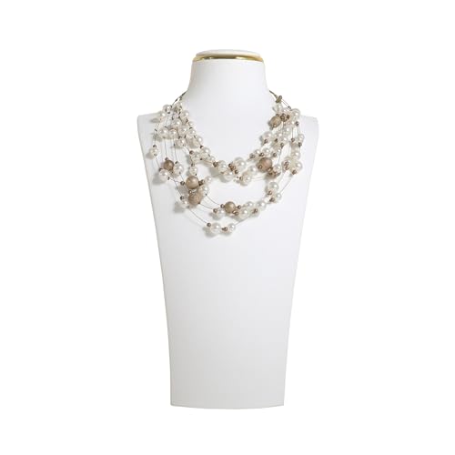 White necklace display stands for selling, Velvet necklace storage organizer, Necklace mannequin jewelry bust holder for boutique store【White-Large height 13 inch】 - color: White, size: Large