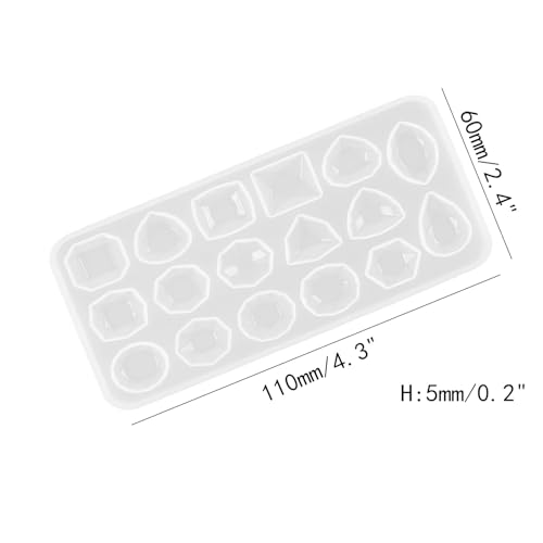 2 Pcs Faceted Gemstone Silicone Mold,Gem Jewelry Casting Mold,Resin Jewelry Casting Molds for Making Earrings Jewelry Making Crafting Projects - color: mix