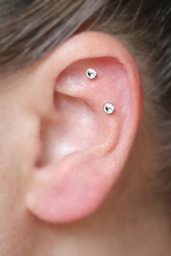 QWALIT Piercing Taper Threadless Insertion Tool - Titanium Labret Pin 16g, 18g, 20g - color: A2 - Titanium 2 Style 18g