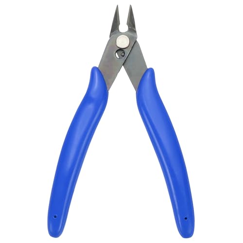 HARFINGTON 5" Flush Cut Pliers Small Precision Wire Cutter Side Cutter Diagonal Cutting Pliers for Jewelry Model Electronic 3D Print, Blue - color: Blue
