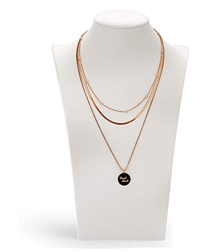 Polmart H3 Necklace Display Bust (White Leatherette, 11 ⅞”H) - color: White Leatherette, size: 11⅞"H