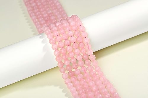 LAIDANLA Rose Quartz 8mm Natural Stone Beads Round Loose Gemstone Stone Beads for DIY Bracelet Necklace Earrings Jewelry Making Polishing Genuine Real Beading Crystal 96PCS 2 Strand 32" - color: K-Rose Quartz, size: 8mm