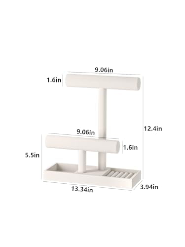 Bracelet and Necklace Holder,Velvet Jewelry Necklace Display Organizer Stand,bracelet Holder for Selling,Bracelet and Necklace Storage Tree (Style 2（Beige）) - style: Style 2（Beige）