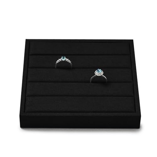 Oirlv Microfiber Velvet Ring Display Stand Small Ring Tray Modular Jewelry Storage & Display Tray - style: P13713