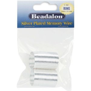 Beadalon Silver Plated Memory Wire Ring (.50 Ounces Per Package) - Approximately 99 Loops