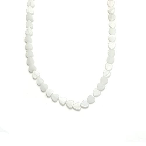 6mm Natural White Jasper Stone Beads Heart Shape Cute Fine Gems Spacer Beads Fit Jewelry Making DIY Exquisite Necklace Bracelet Accessory - color: White Jasper